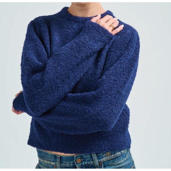 NEW ULLA JOHNSON romily alpaca long sleeve pullover top in midnight